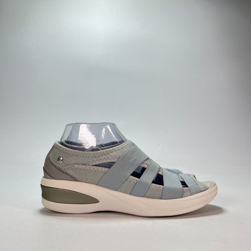 Bzees Frill Stone Blue Casual Peep Toe Strappy Sport Sandals Women's Size 7M